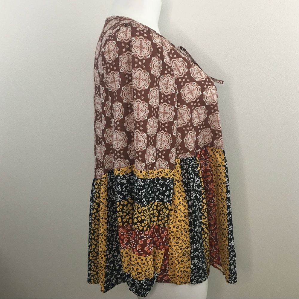 Multi Color Long Sleeve Relaxed Tunic - Picture 5 of 10